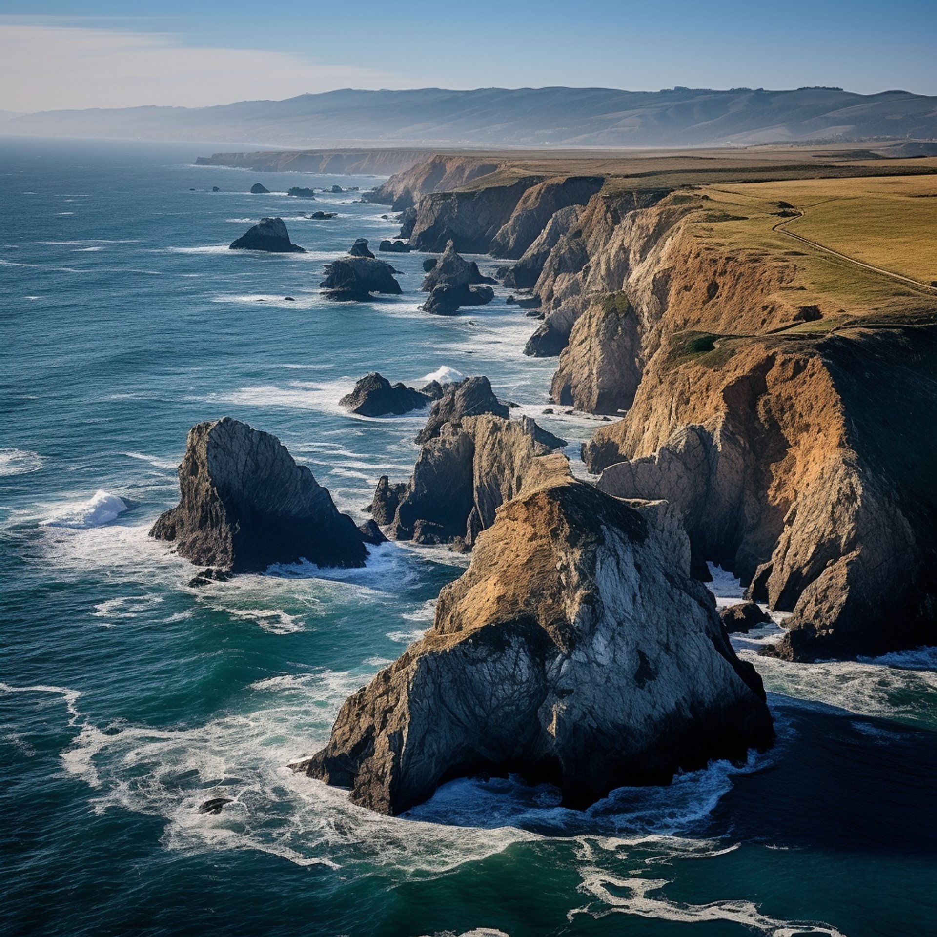 cliffs of bodega aerial shot
