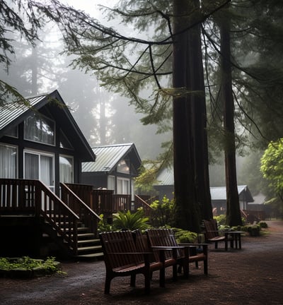 hotel vacation rental scene in doran regional park