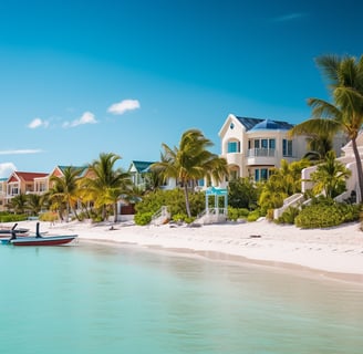 A scenic view of the Turks and Caicos Islands during the daytime, featuring crystal clear waters and lush greenery. A scenic view of the Turks and Caicos Islands during the daytime, featuring crystal clear waters and lush greenery.