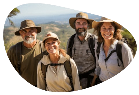 hiking adventure image of a group divers