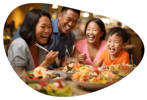 poke bowl feast a vivid image of a family of mixed
