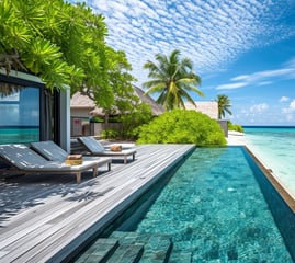 Serene Maldives Villa with Infinity Pool Overlooking the Ocean