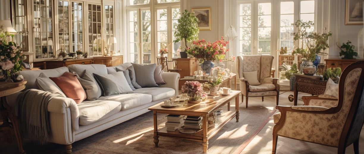 Interior of a European luxury villa at daytime