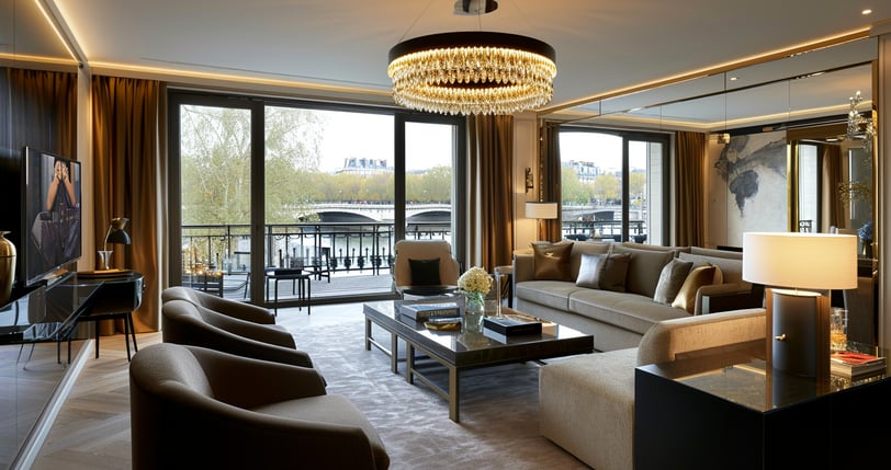 Space for corporate meetings in hotel lobby