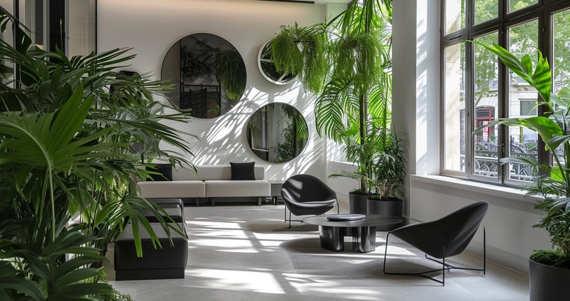 A nicely decorated balcony of hotel room in paris