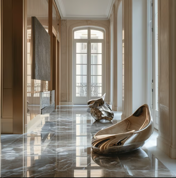 A beautiful hotel lobby