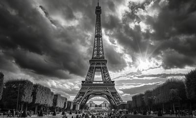 Stunning view of eiffel tower