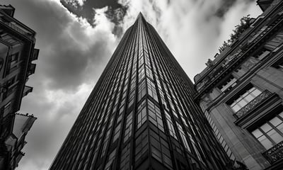 A tall skyscraper of Tour Montparnasse in paris