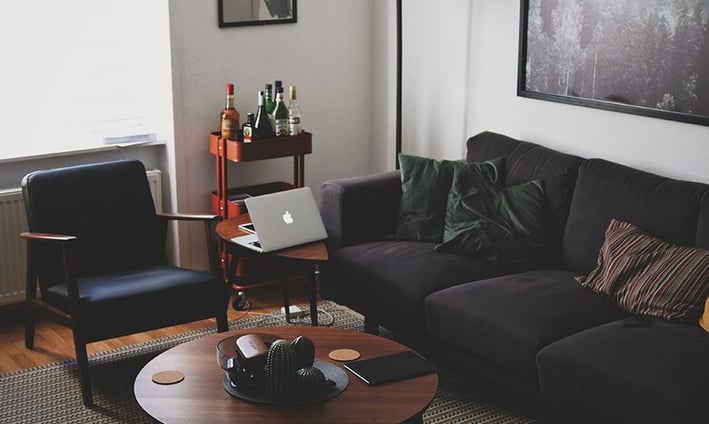 Bright living room in a hotel
