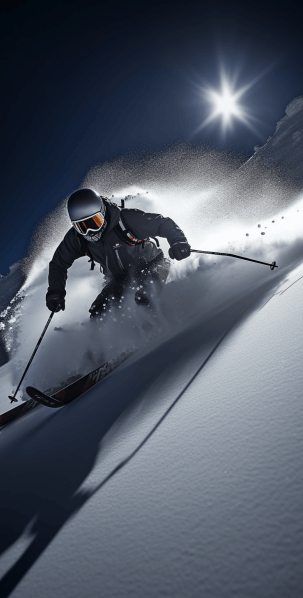 Skiing on freshly fallen snow in the alps Skiing on freshly fallen snow in the alps
