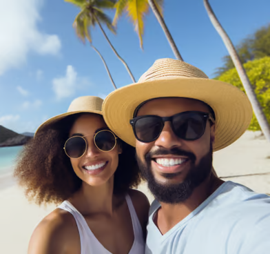 A couple smiling for a selfie A couple smiling for a selfie