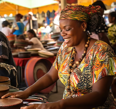 a woman in a colorful dress a woman in a colorful dress
