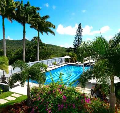 a pool with a view of the mountains a pool with a view of the mountains