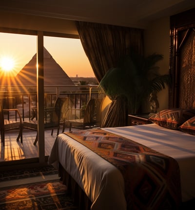 egyptian themed resort near the pyramids of giza