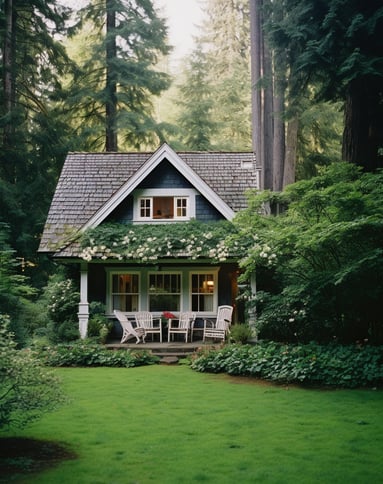 luxury cottage exterior at daytime in mt. baker