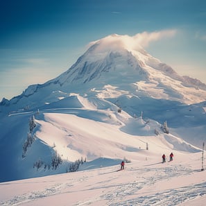 mt baker washington ski area showing skiiers