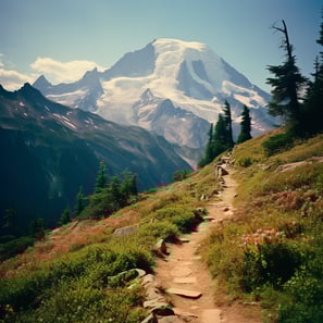mt baker washington skyline divide trail showing a trail