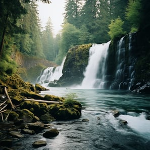 nooksack falls in mt baker washington on kodak