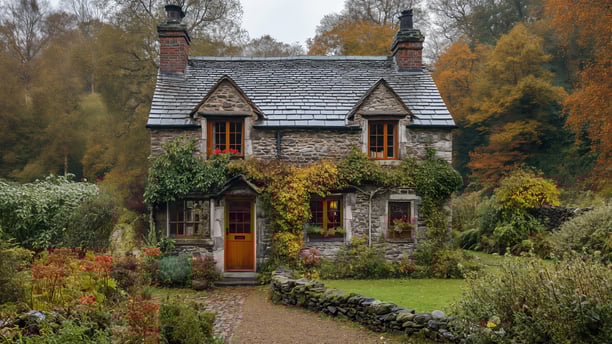 a stone cottage in England