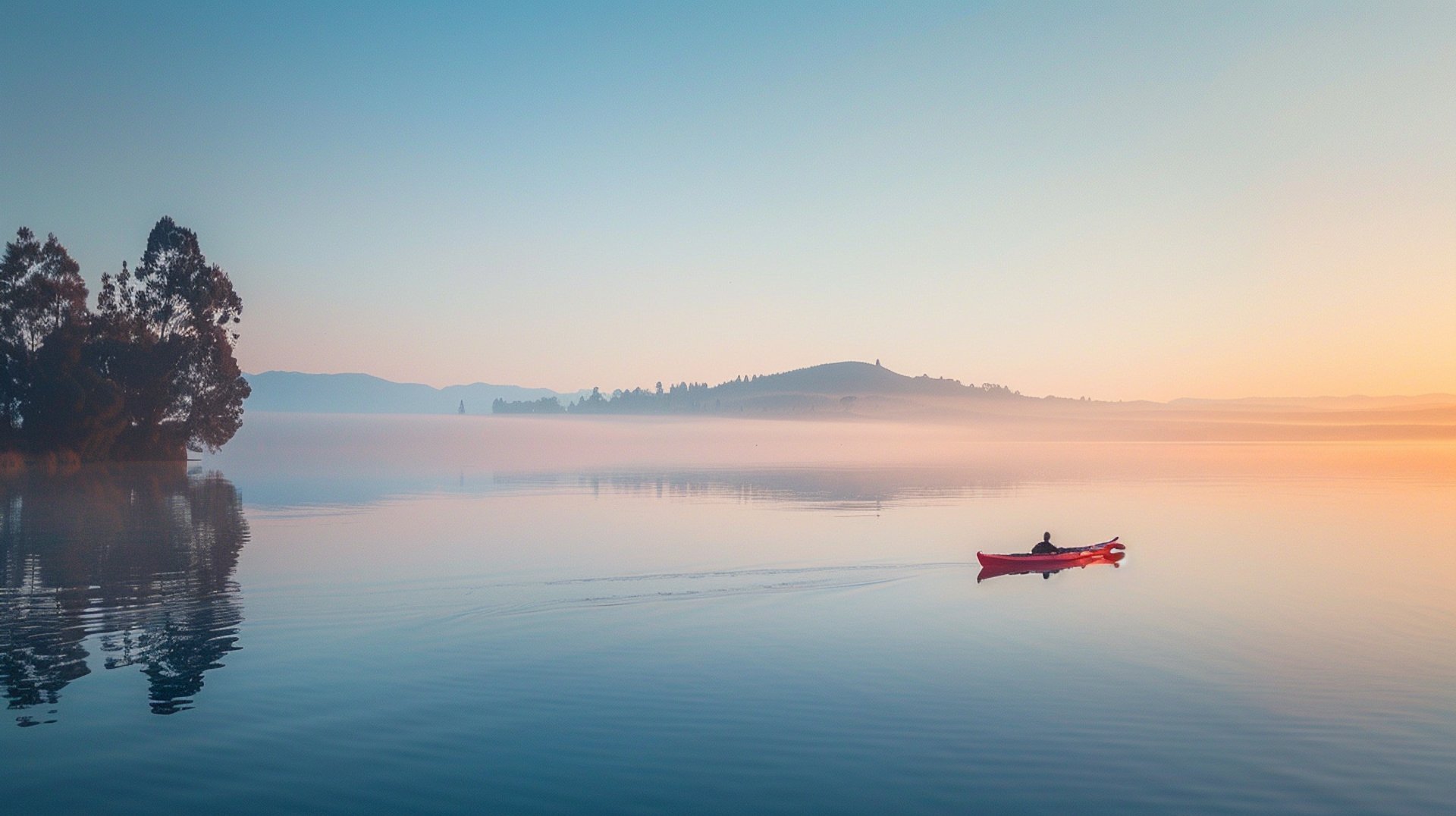 early morning on lake taupo