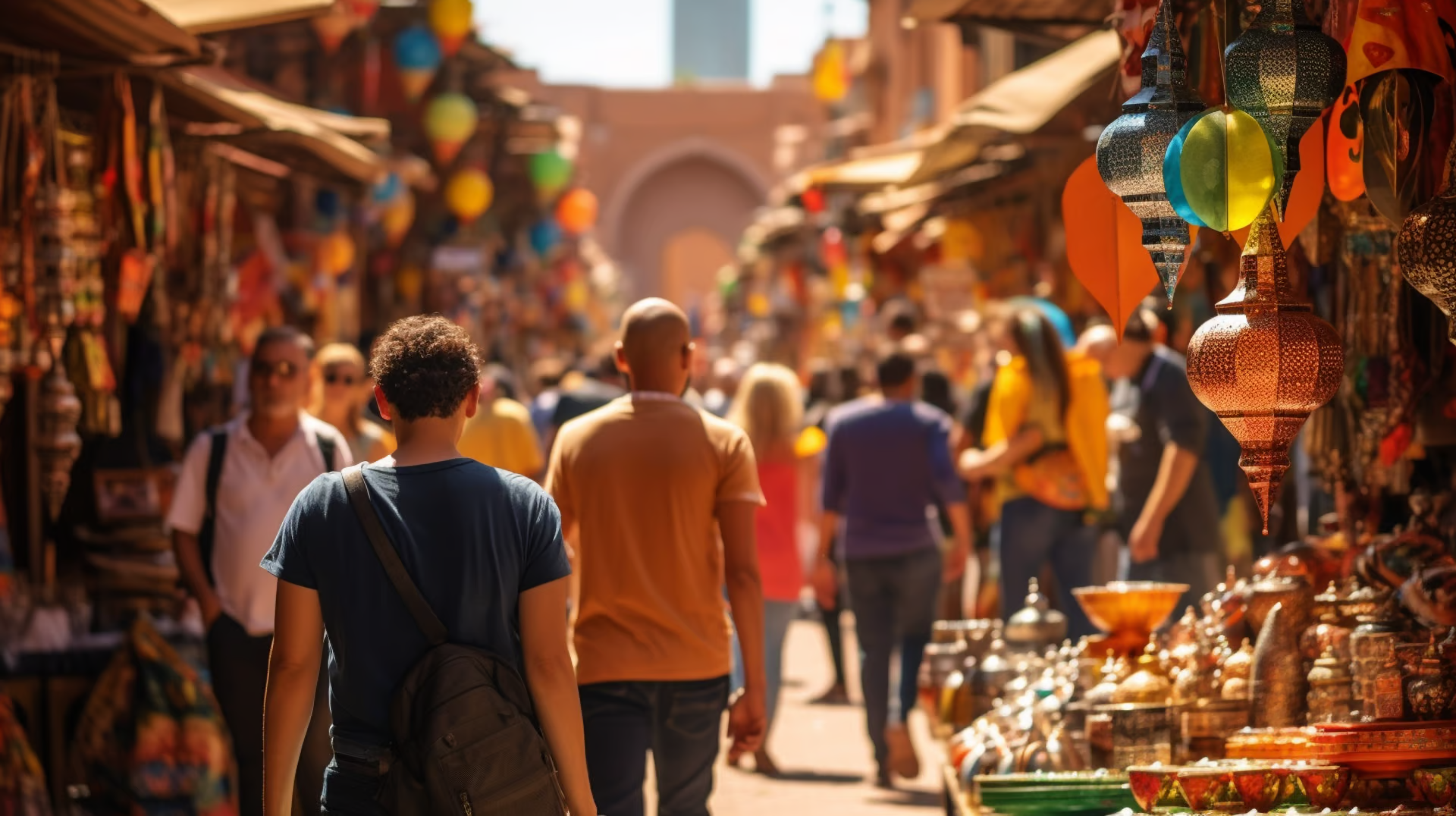people enjoying a street shopping