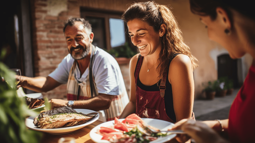 Locals cooking meals with tourists in Tuscany Locals cooking meals with tourists in Tuscany