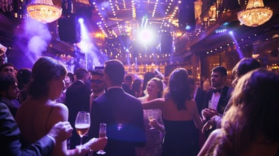 Istanbul locals partying in a posh nightclub.