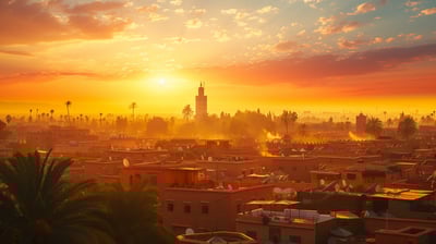 top landmark destination in Marrakech, Morocco establishing shot. top landmark destination in Marrakech, Morocco establishing shot.