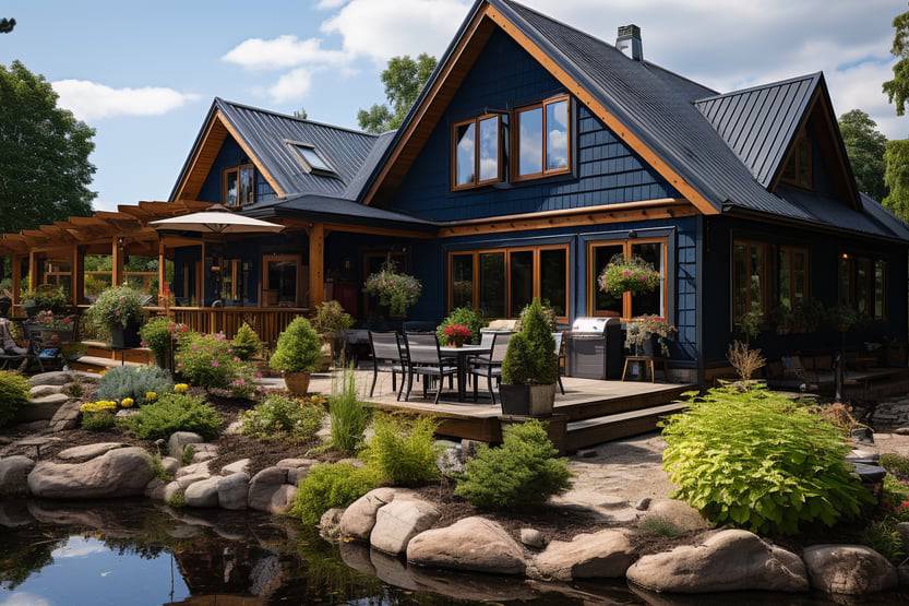 Traditional Canadian log cottage