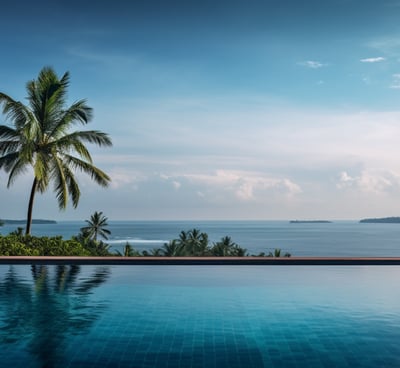 scenic ocean view from pool of hotel dolphin heights