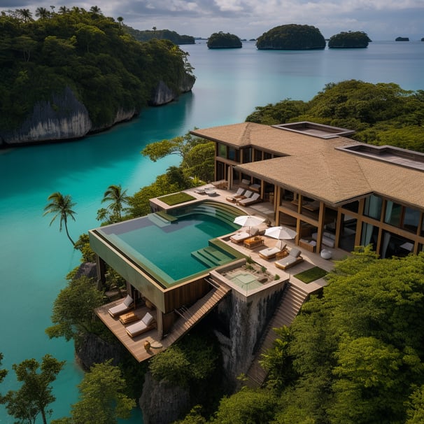 villa in a beautiful hill side area in palau