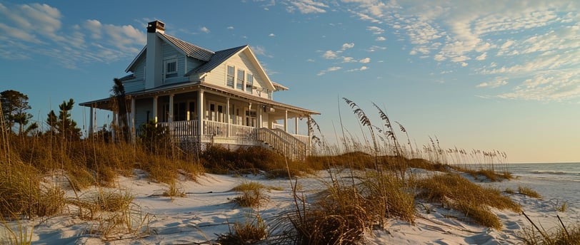 a house by the beach with view of the ocean