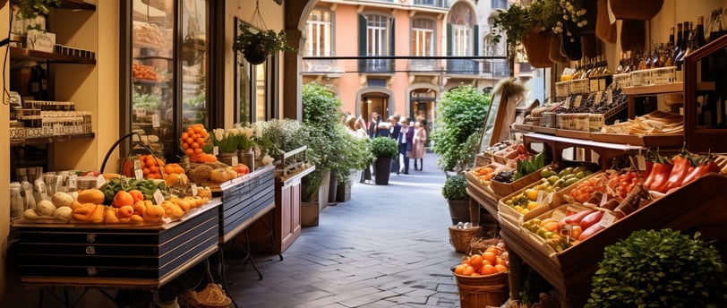a storefront of a storefront with a variety of fruits and vegetables