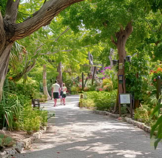 a group of people walking down a path in a park a group of people walking down a path in a park