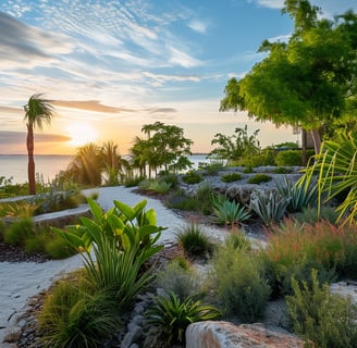 a pathway leading to a beach at sunset a pathway leading to a beach at sunset