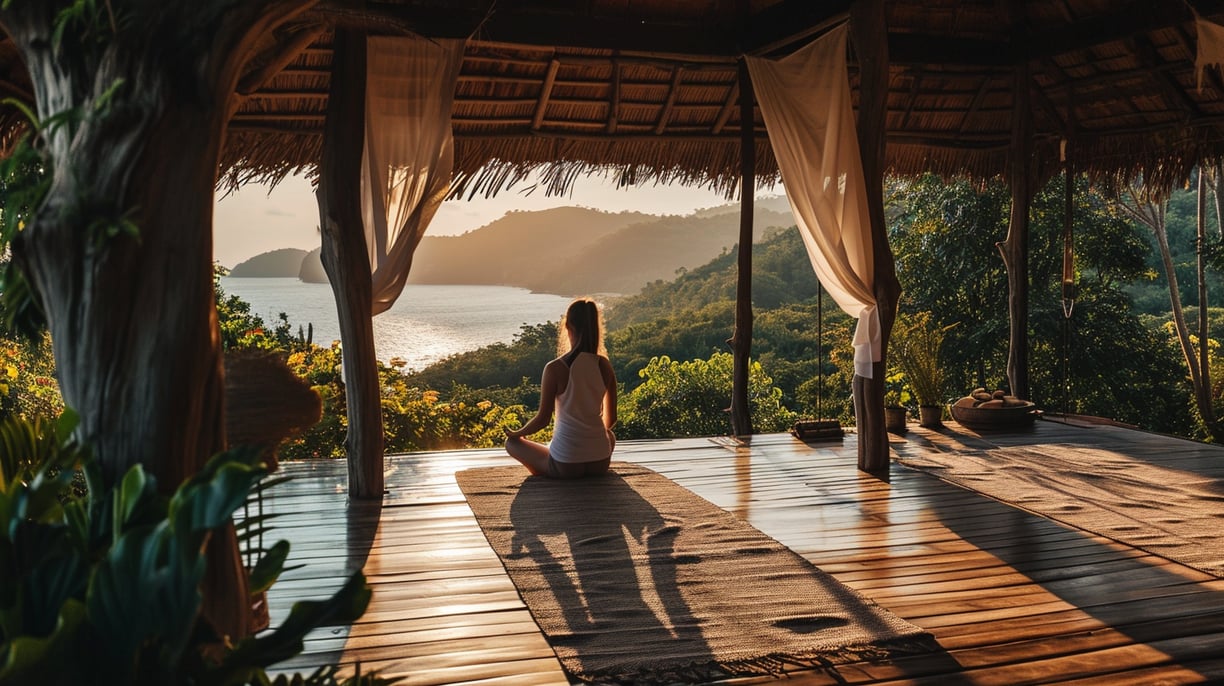 A women doing yoga A women doing yoga
