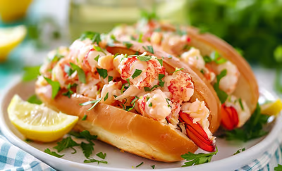 Iconic Lobster Roll: Amagansett's Fresh Catch Delight.