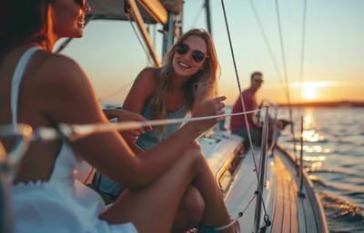 Sailing Bliss: Friends Navigate Sag Harbor's Shores. Sailing Bliss: Friends Navigate Sag Harbor's Shores.
