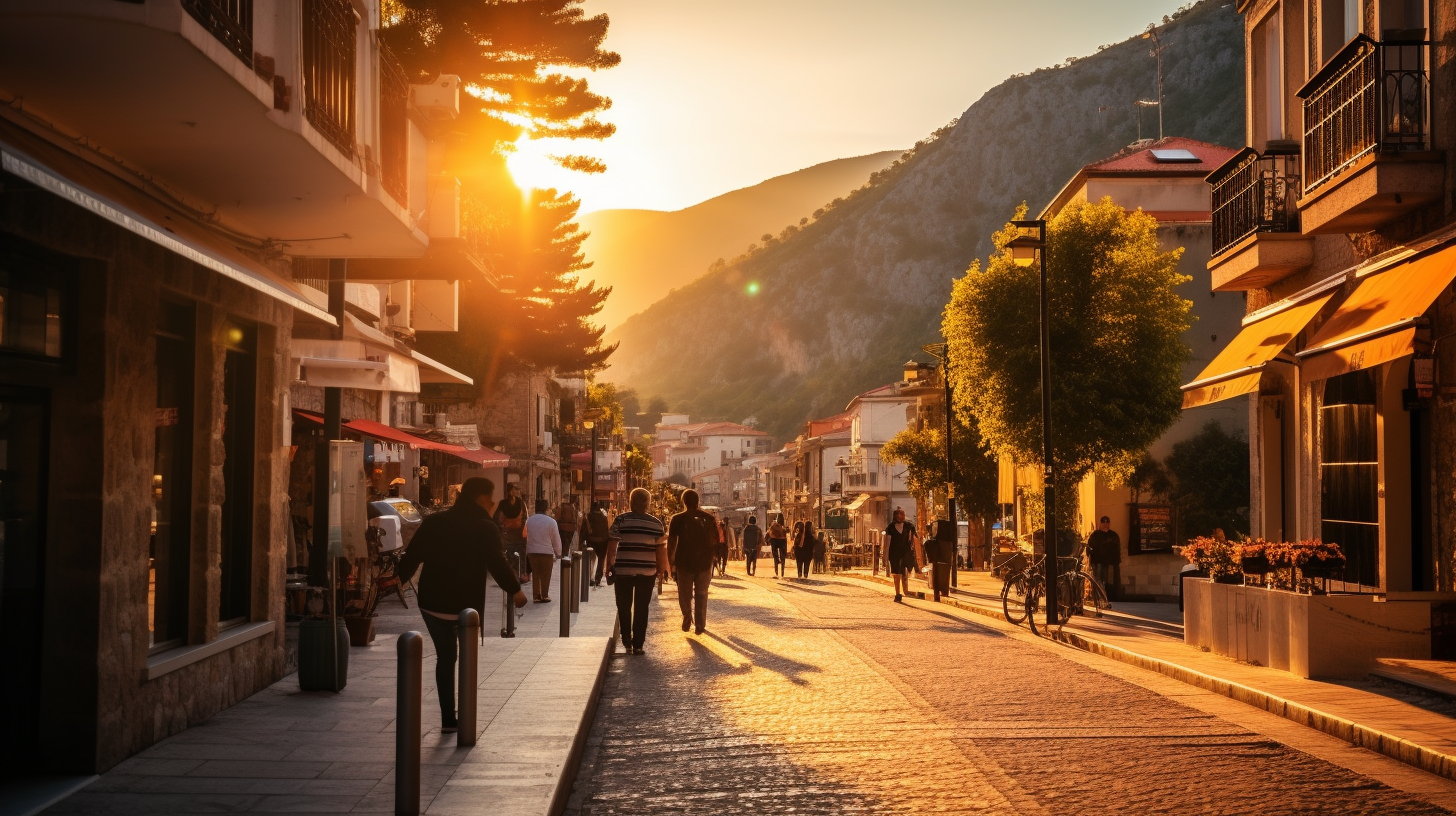Delphi, Greece at sunset