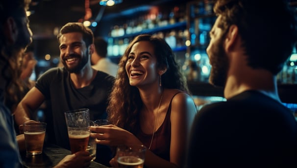 Greece nightlife with friends