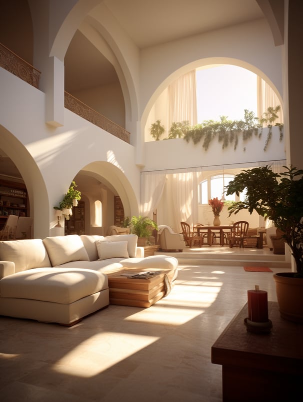 Interior of luxury villa in Greece