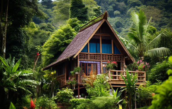 A jungle cabin deep in the woods of Marigot in Dominica Island. A jungle cabin deep in the woods of Marigot in Dominica Island.