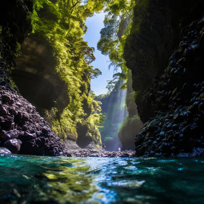 Titou Gorge shot via Gopro. at daytime in Dominica Island. Titou Gorge shot via Gopro. at daytime in Dominica Island.