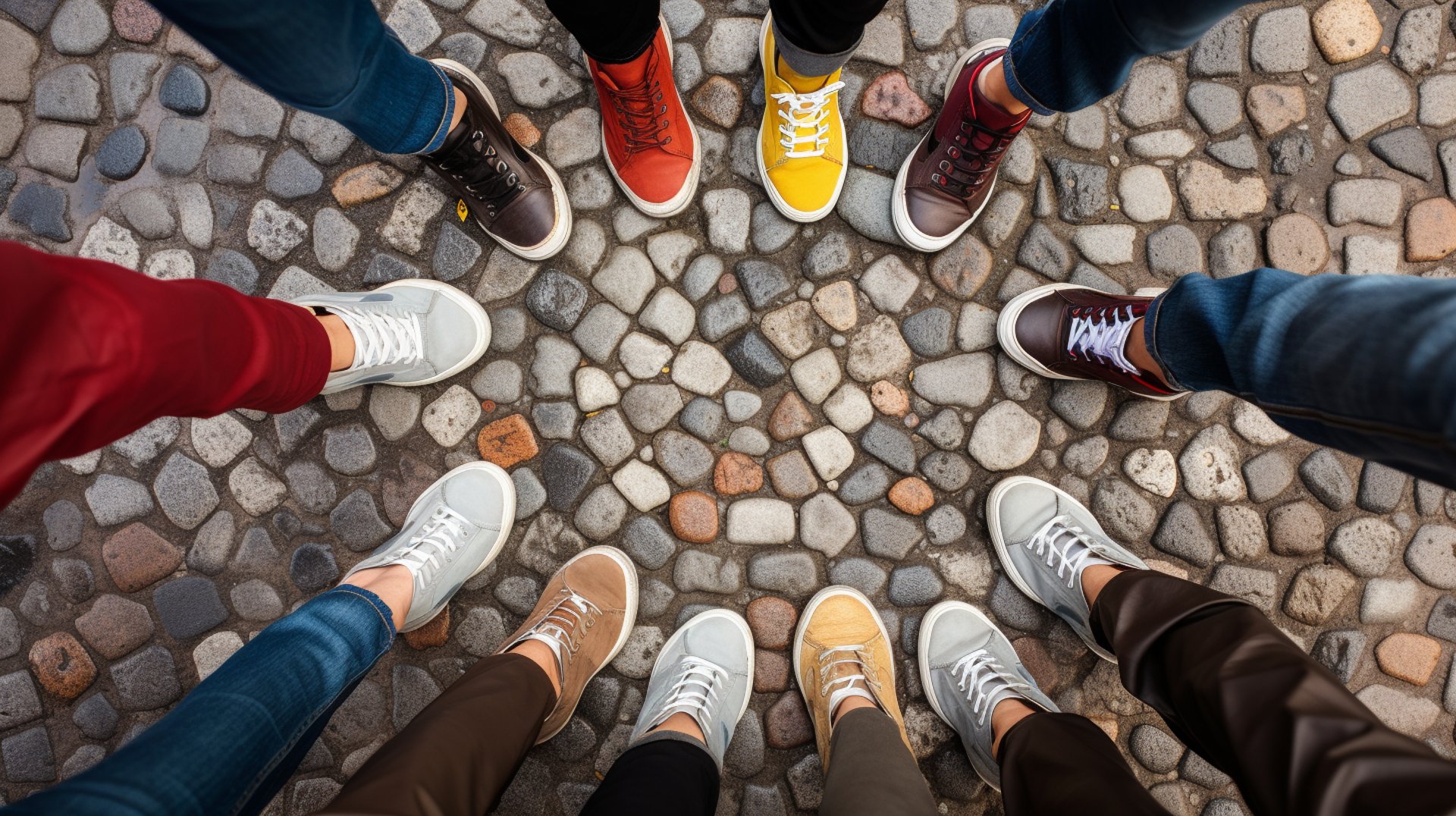 a picture of sneakers of a group people  a picture of sneakers of a group people