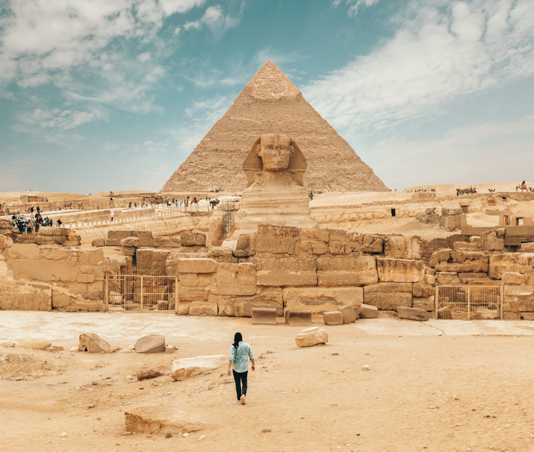 person walking near The Great Sphinx