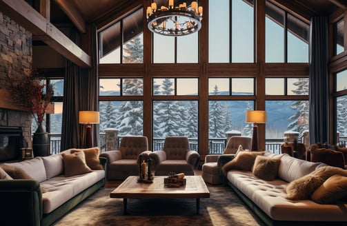 A spacious living room with ample natural light from large windows, featuring comfortable couches for relaxation. A spacious living room with ample natural light from large windows, featuring comfortable couches for relaxation.