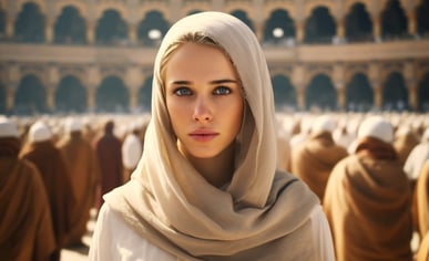 A woman in a white dress and a white veil