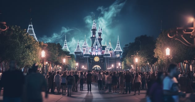Disney fireworks at night