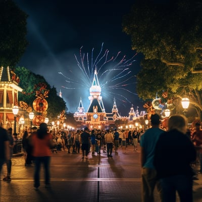 Orlando theme parks at night