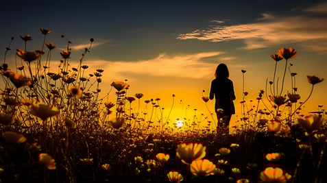 a young girl having fun in a garden at dusk 1 a young girl having fun in a garden at dusk 1